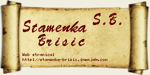Stamenka Brisić vizit kartica
